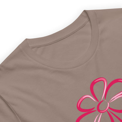 Fuchsia Flower Line Art Graphic Tee - Premium Cotton T-Shirt