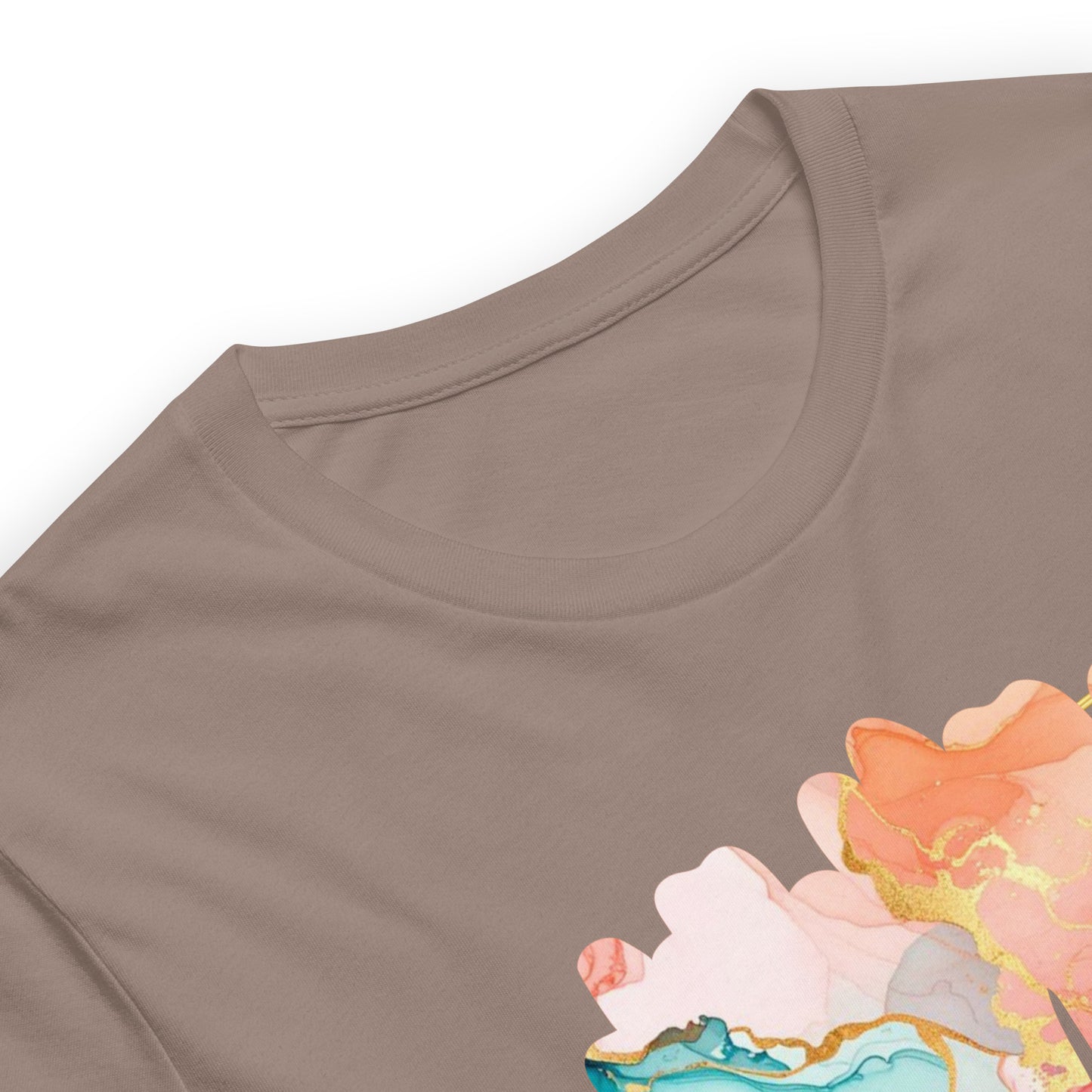 Luxe Abstract Marble Print Tee with Inspirational Quote | Elegant Boho-Chic Top