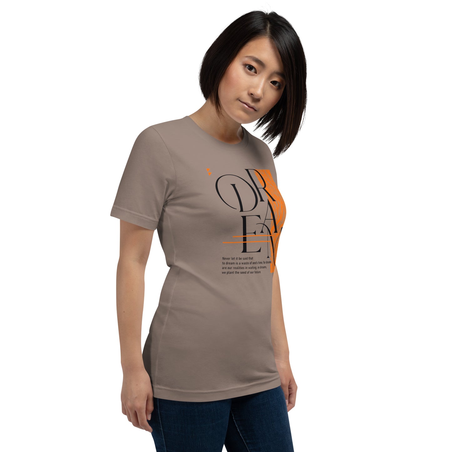 Dream Avant-Garde Typographic Tee - Abstract Minimalist Women's Streetwear T-Shirt