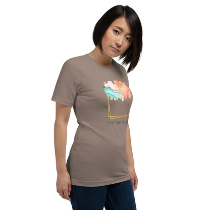 Luxe Abstract Marble Print Tee with Inspirational Quote | Elegant Boho-Chic Top