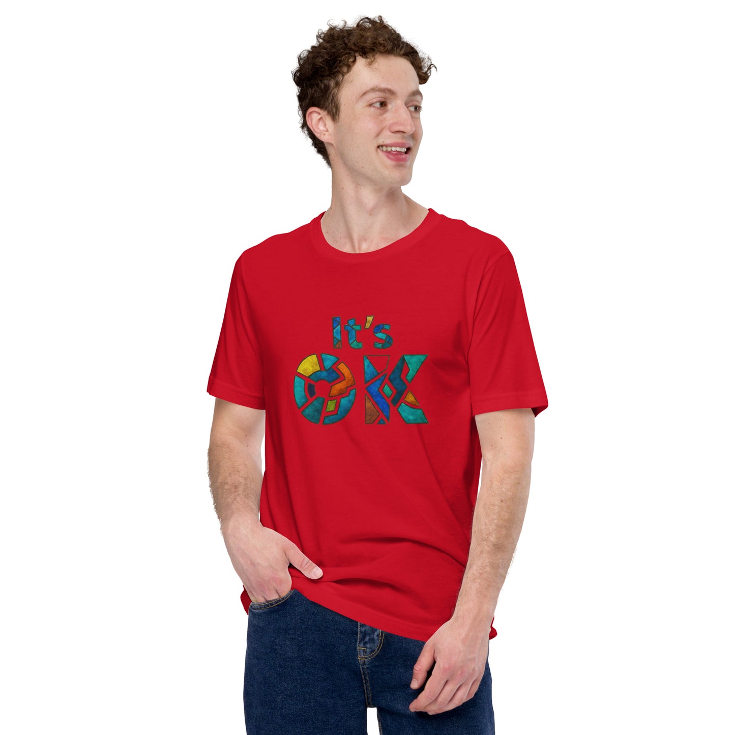 It's OK Mosaic Typography Tee - Premium Men's Casual Comfort Cotton Top