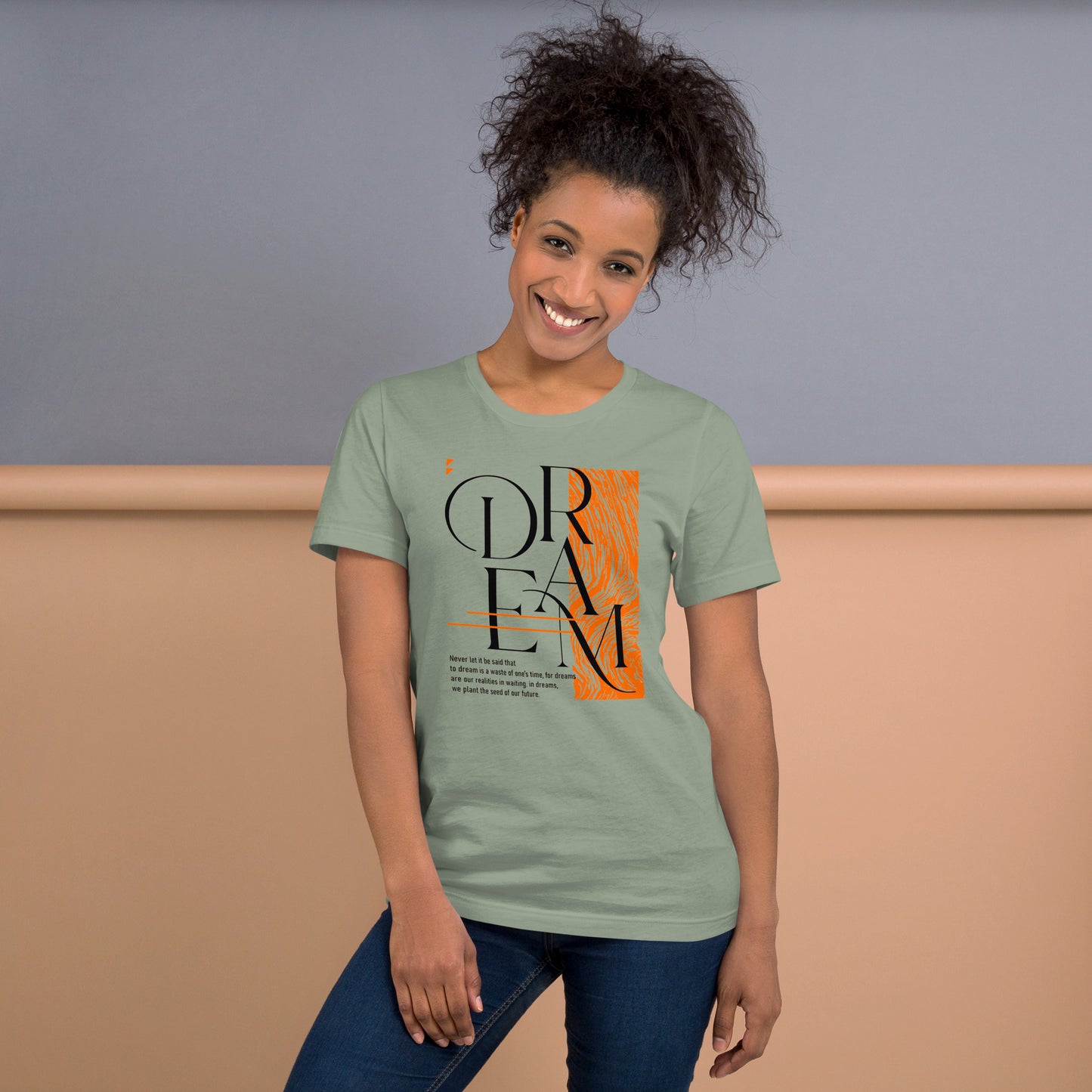 Dream Avant-Garde Typographic Tee - Abstract Minimalist Women's Streetwear T-Shirt