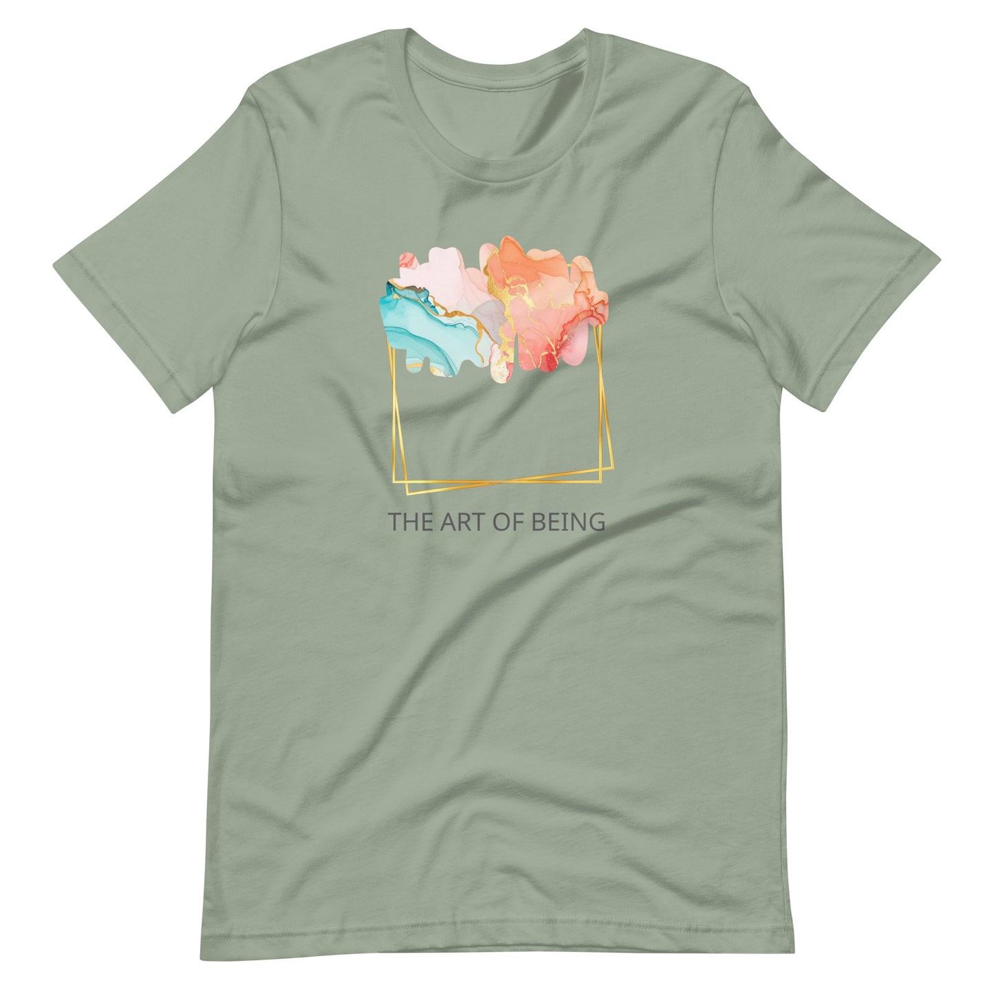 Luxe Abstract Marble Print Tee with Inspirational Quote | Elegant Boho-Chic Top