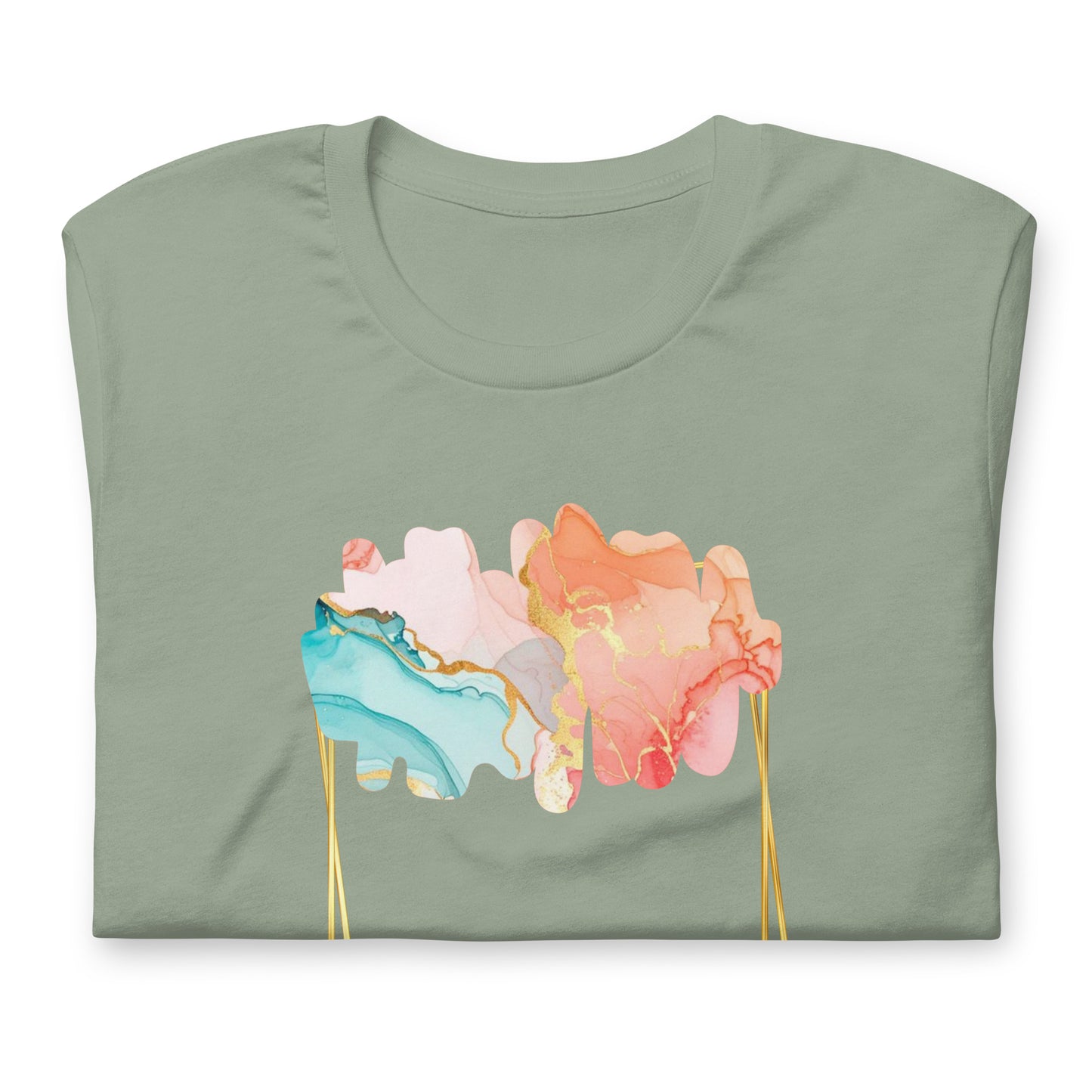 Luxe Abstract Marble Print Tee with Inspirational Quote | Elegant Boho-Chic Top
