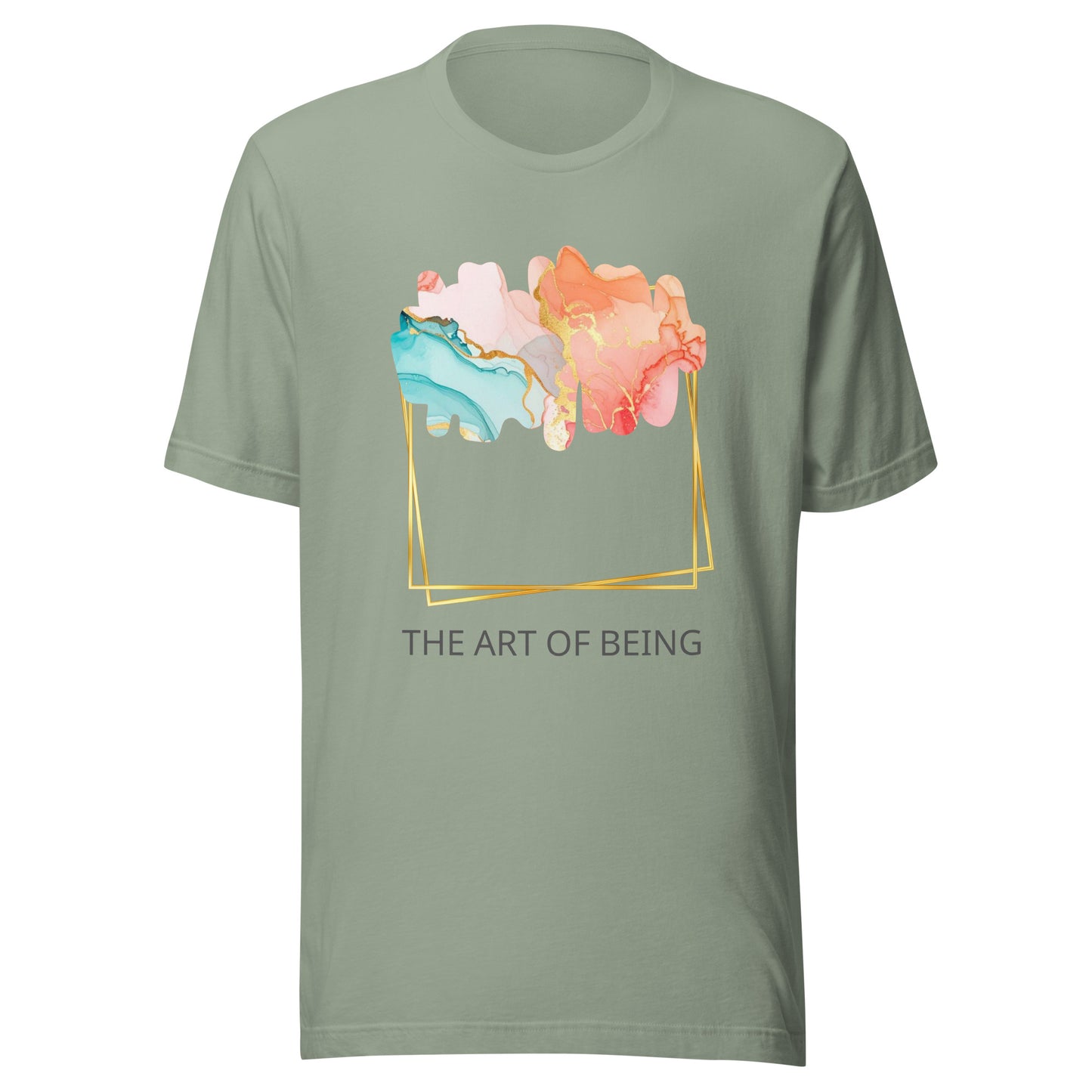 Luxe Abstract Marble Print Tee with Inspirational Quote | Elegant Boho-Chic Top