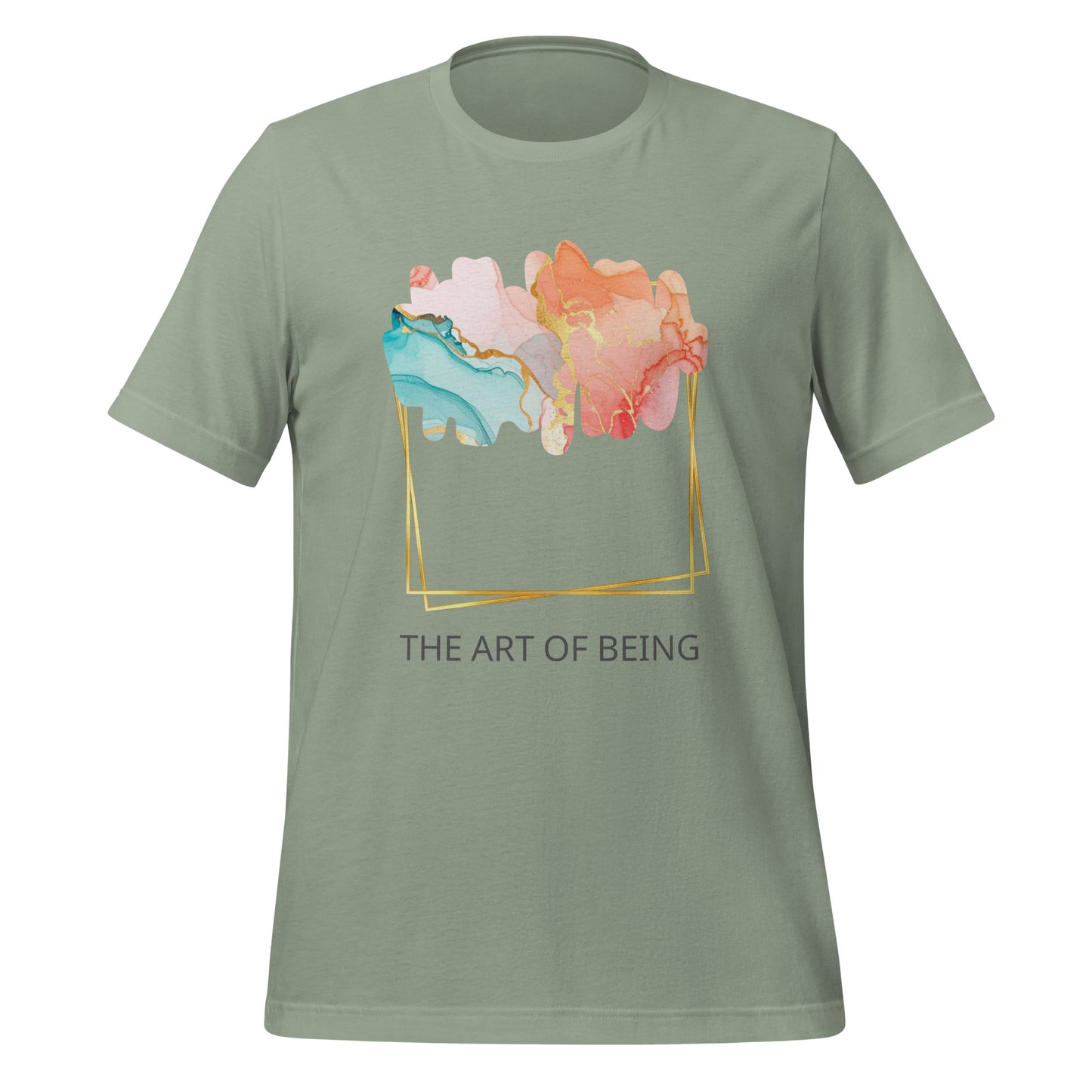 Luxe Abstract Marble Print Tee with Inspirational Quote | Elegant Boho-Chic Top
