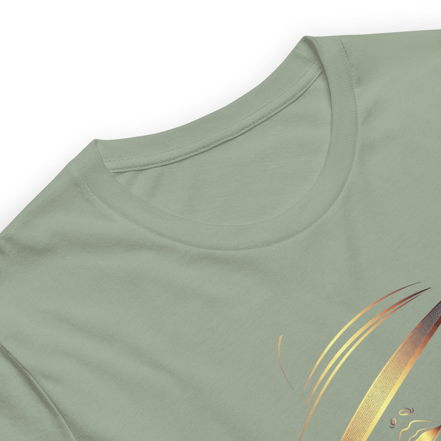 Minimalist Gold Line Art Elegant Woman T-Shirt - Mysterious Lady in Hat Graphic Tee