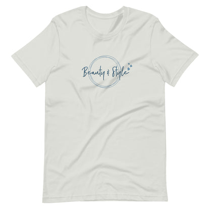 Elyx "Beauty & Style" Elegant Graphic Tee - Minimalist Script Design for Women