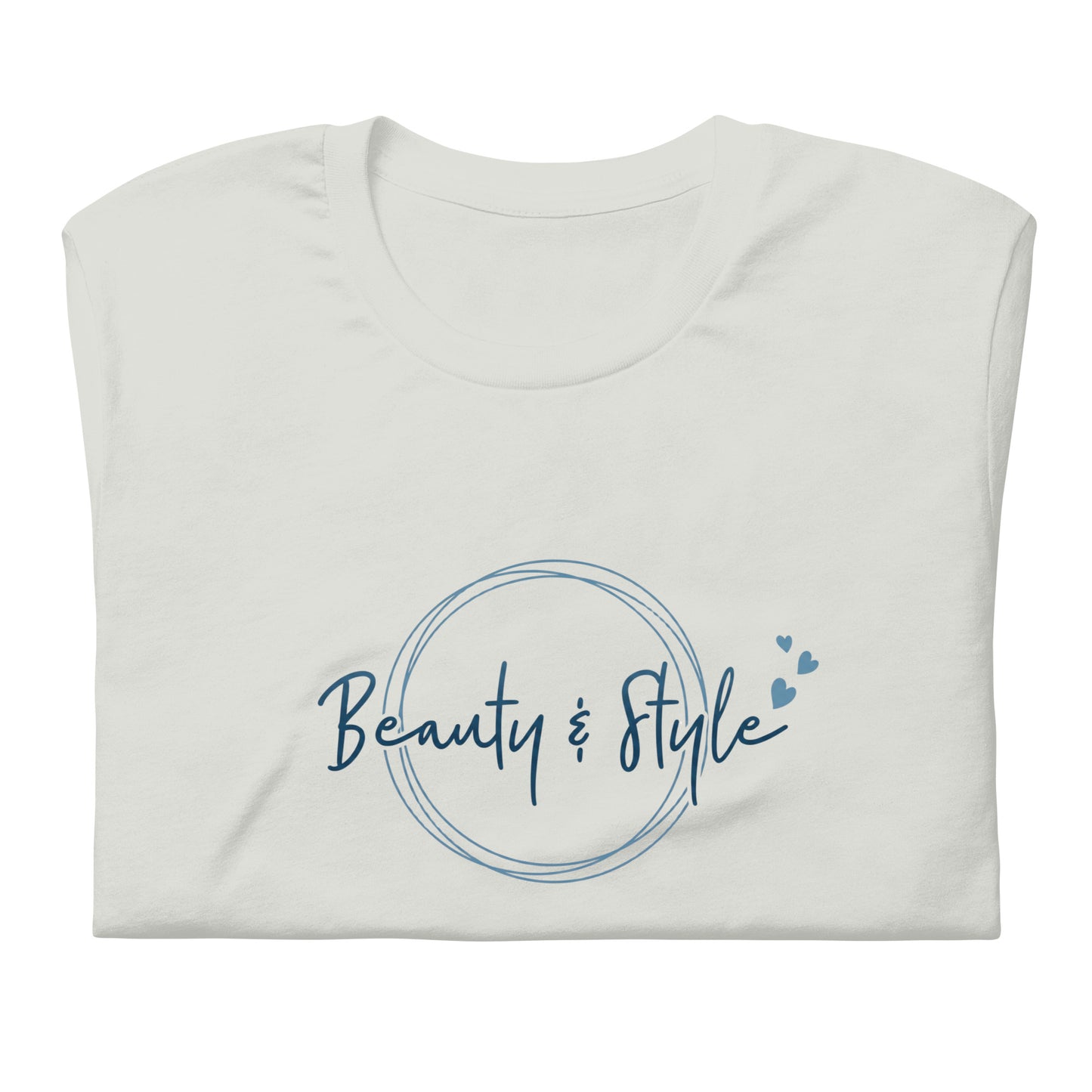 Elyx "Beauty & Style" Elegant Graphic Tee - Minimalist Script Design for Women