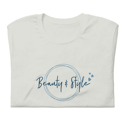 Elyx "Beauty & Style" Elegant Graphic Tee - Minimalist Script Design for Women