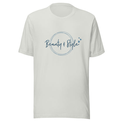 Elyx "Beauty & Style" Elegant Graphic Tee - Minimalist Script Design for Women