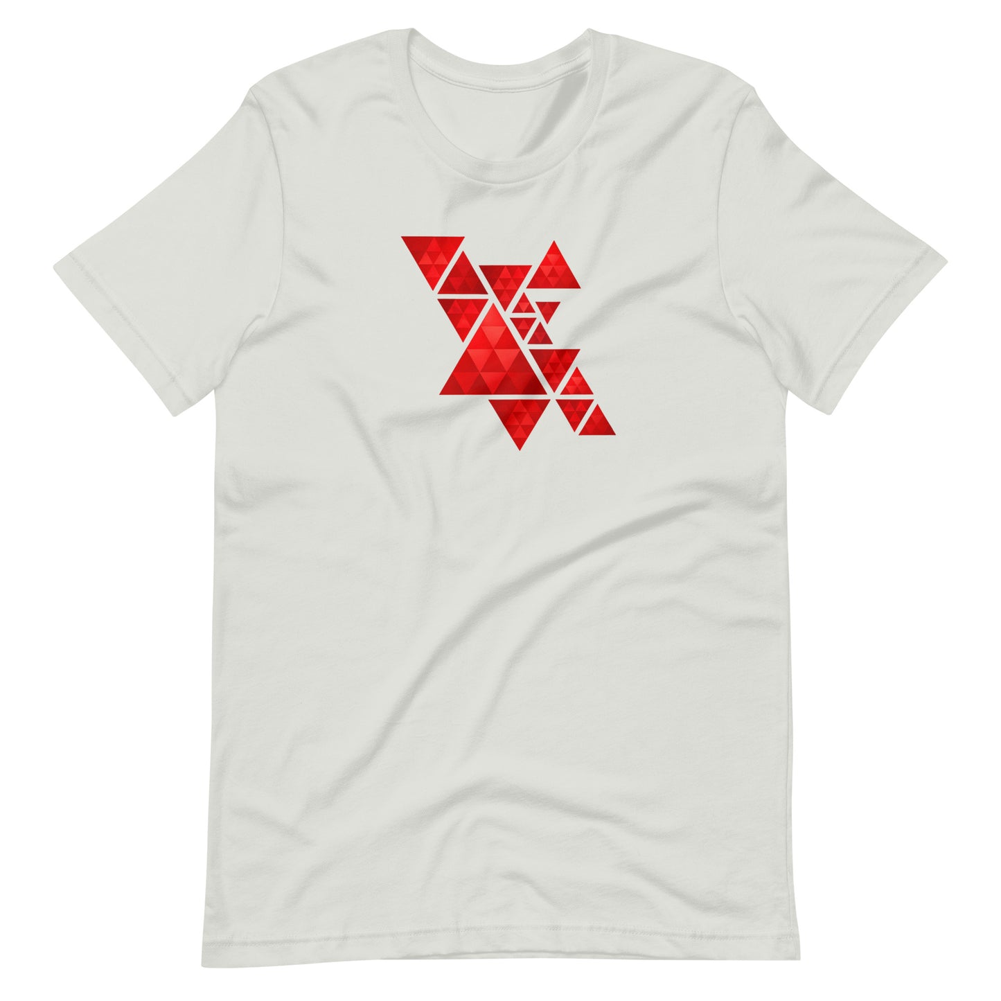 Geometric Red Triangles Graphic Tee - Abstract Mosaic Art T-Shirt