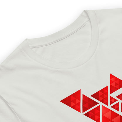 Geometric Red Triangles Graphic Tee - Abstract Mosaic Art T-Shirt
