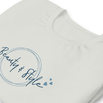 Elyx "Beauty & Style" Elegant Graphic Tee - Minimalist Script Design for Women