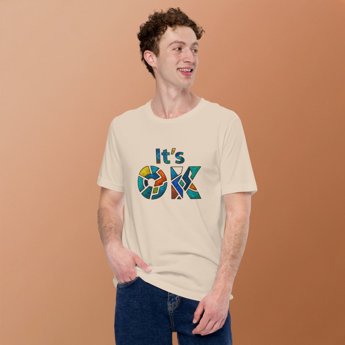 It's OK Mosaic Typography Tee - Premium Men's Casual Comfort Cotton Top