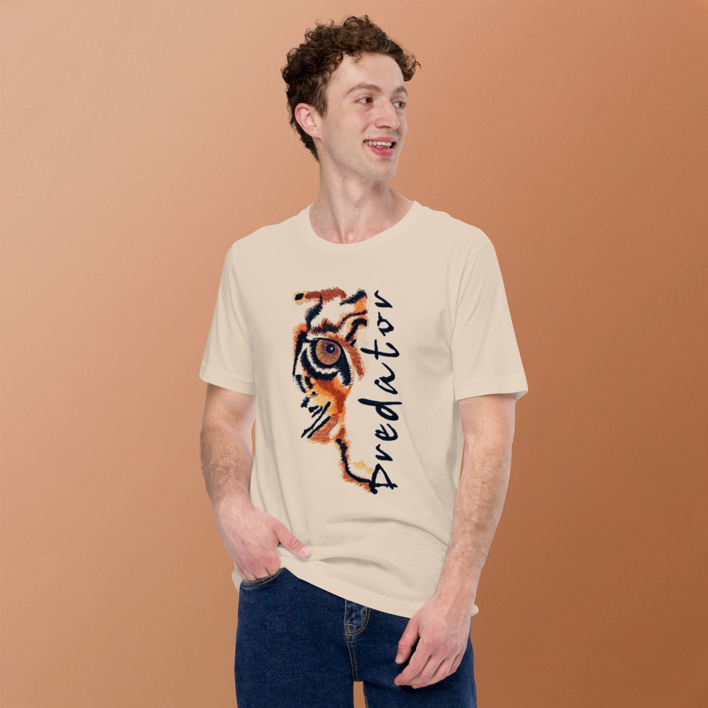 Predator Tiger Eye Graphic Tee - Minimalist Luxe Streetwear T-Shirt