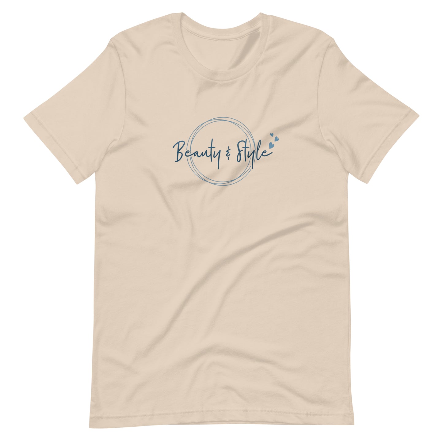 Elyx "Beauty & Style" Elegant Graphic Tee - Minimalist Script Design for Women