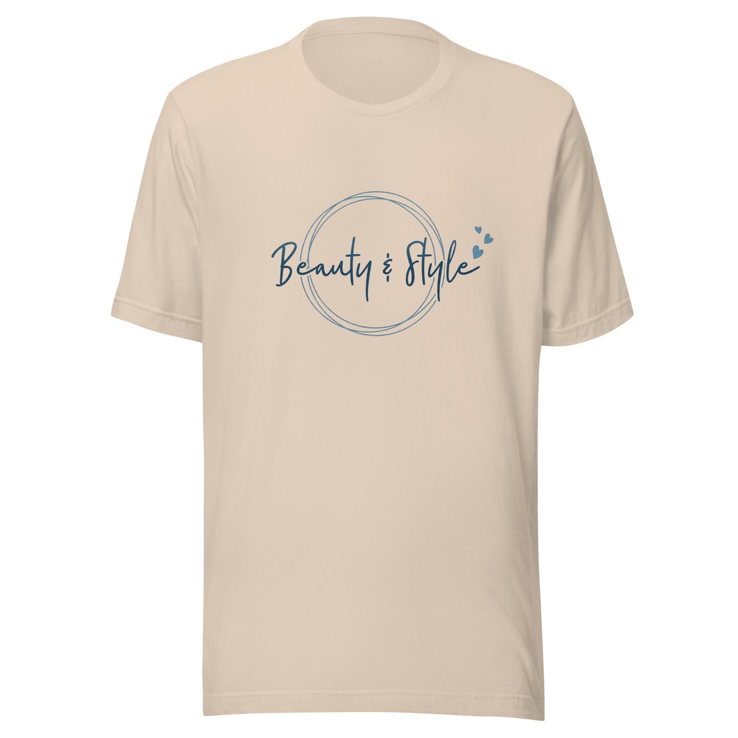 Elyx "Beauty & Style" Elegant Graphic Tee - Minimalist Script Design for Women