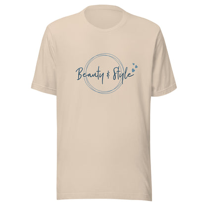 Elyx "Beauty & Style" Elegant Graphic Tee - Minimalist Script Design for Women