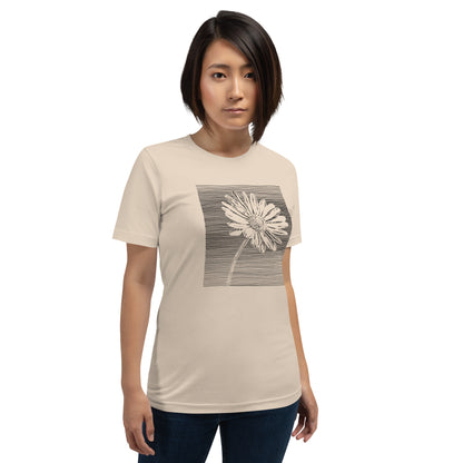 Elyx Minimalist Daisy Line Art Woman Graphic Tee