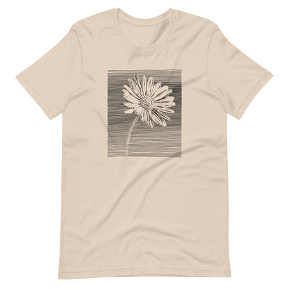 Elyx Minimalist Daisy Line Art Woman Graphic Tee