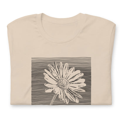 Elyx Minimalist Daisy Line Art Woman Graphic Tee