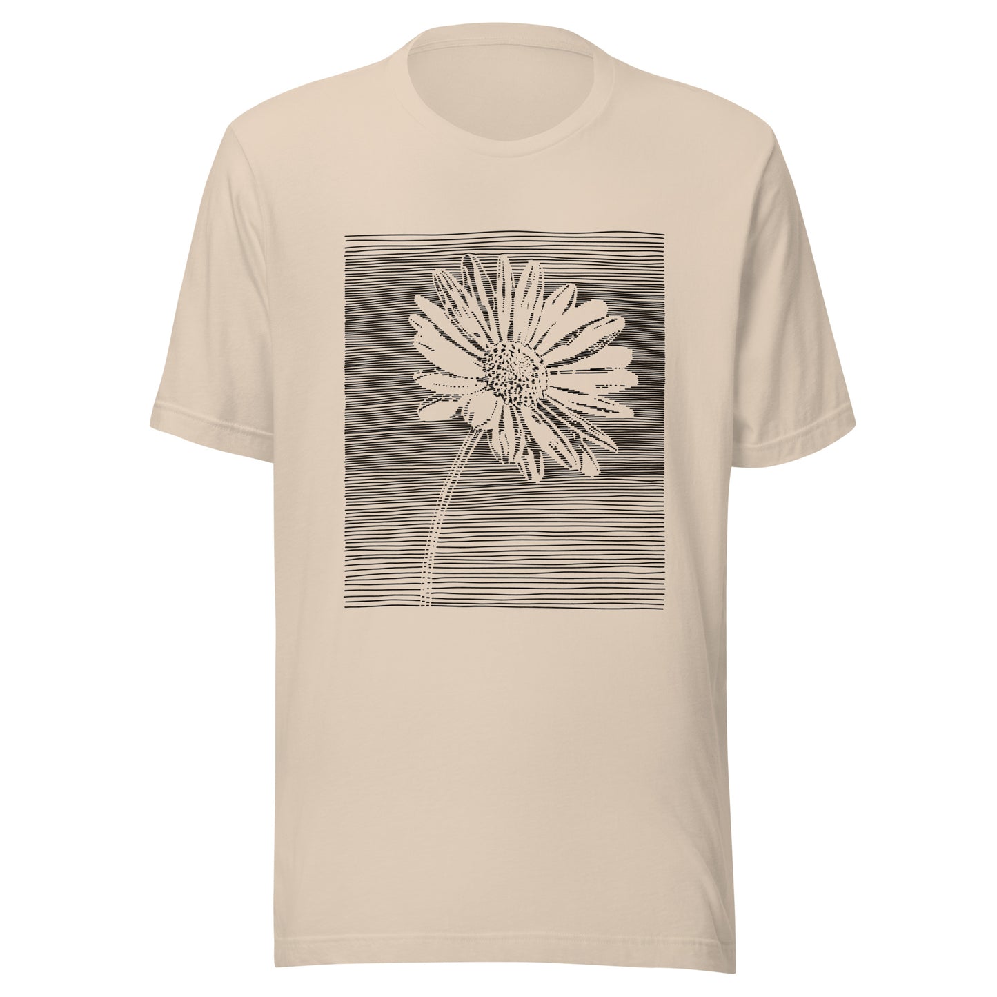 Elyx Minimalist Daisy Line Art Woman Graphic Tee