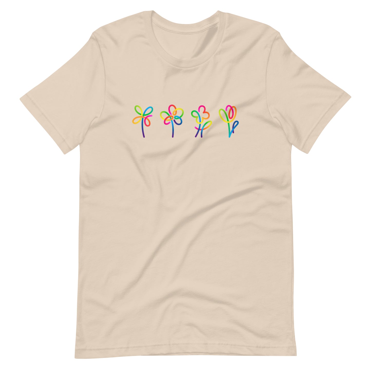 Elyx Artistic Rainbow Doodles Floral Tee - Positive Energy Woman Graphic T-Shirt