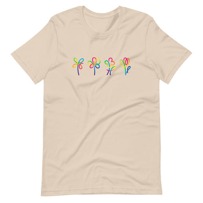 Elyx Artistic Rainbow Doodles Floral Tee - Positive Energy Woman Graphic T-Shirt