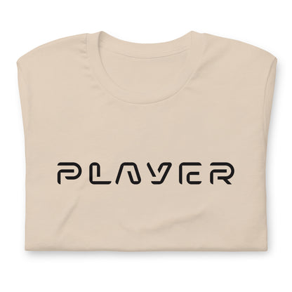Player Futuristic Typographic Tee - Minimalist Cyber Streetwear T-Shirt