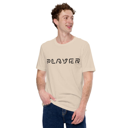 Player Futuristic Typographic Tee - Minimalist Cyber Streetwear T-Shirt