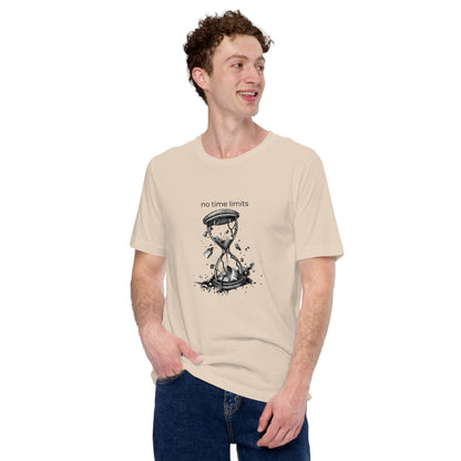 No Time Limits Hourglass Graphic Tee - Surrealist Minimalist Art T-Shirt