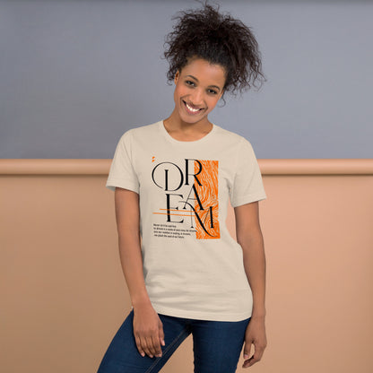 Dream Avant-Garde Typographic Tee - Abstract Minimalist Women's Streetwear T-Shirt