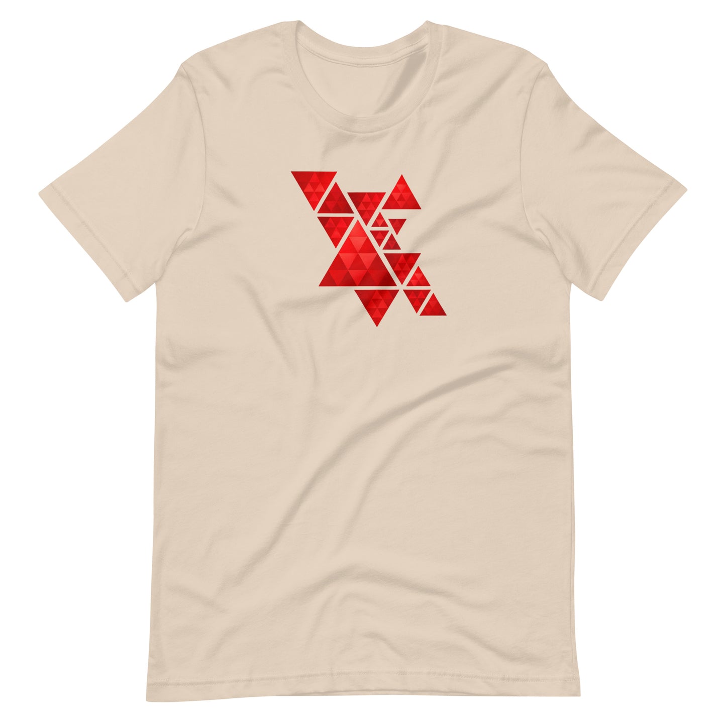Geometric Red Triangles Graphic Tee - Abstract Mosaic Art T-Shirt