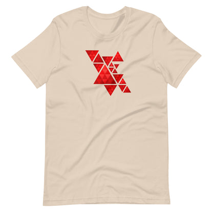 Geometric Red Triangles Graphic Tee - Abstract Mosaic Art T-Shirt
