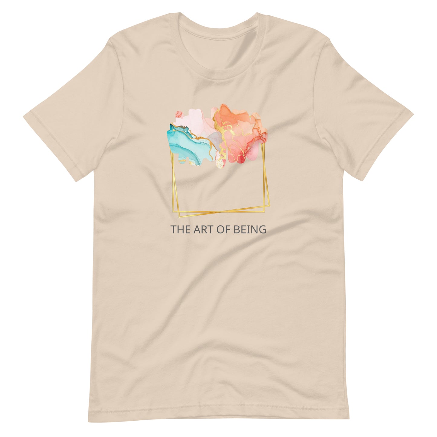 Luxe Abstract Marble Print Tee with Inspirational Quote | Elegant Boho-Chic Top