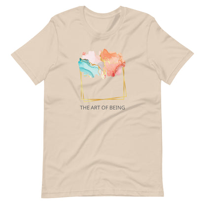 Luxe Abstract Marble Print Tee with Inspirational Quote | Elegant Boho-Chic Top