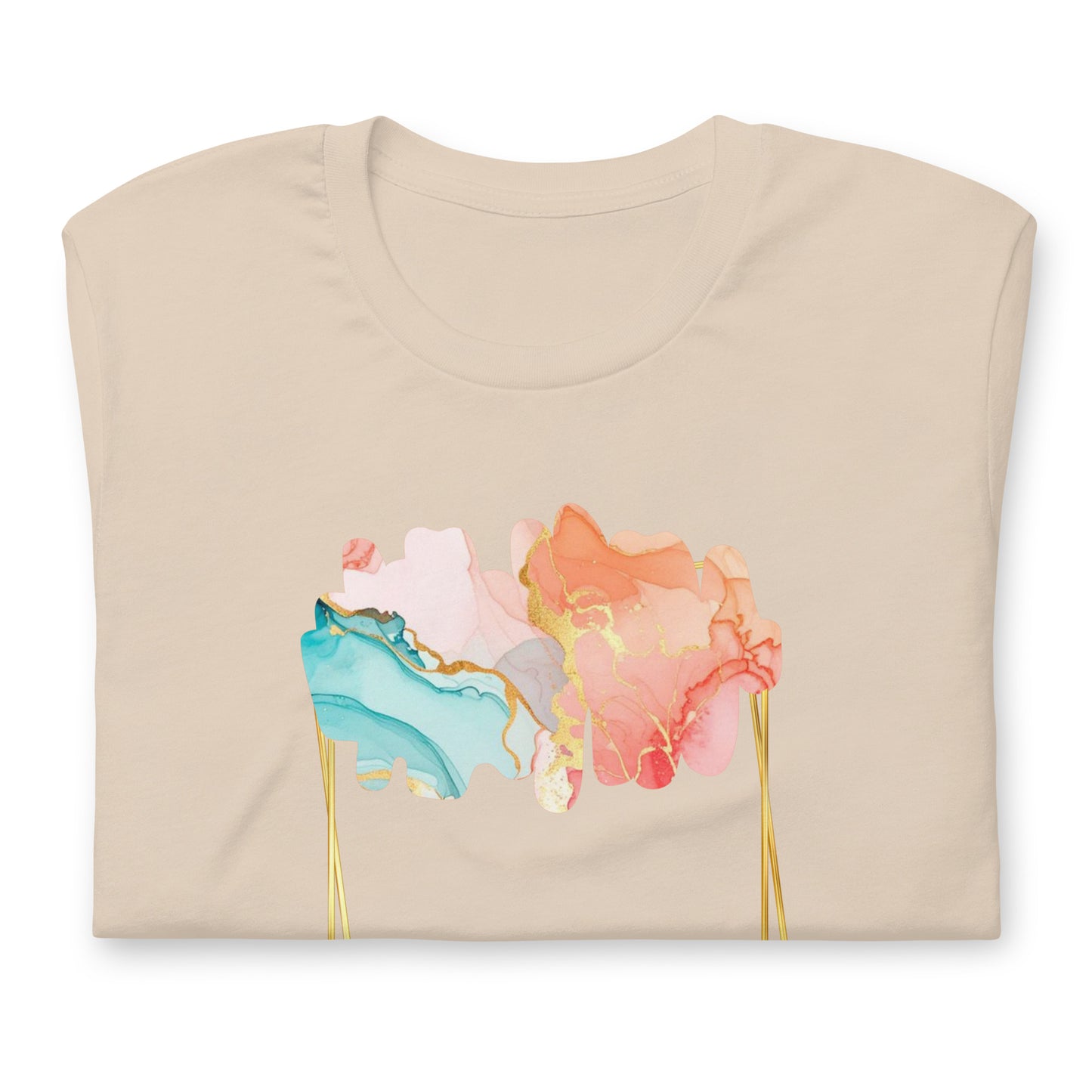 Luxe Abstract Marble Print Tee with Inspirational Quote | Elegant Boho-Chic Top