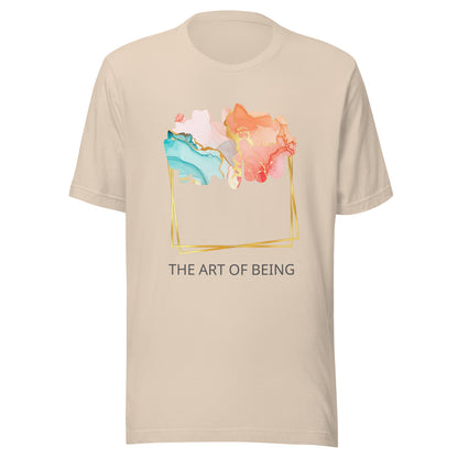 Luxe Abstract Marble Print Tee with Inspirational Quote | Elegant Boho-Chic Top