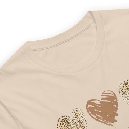 Leopard Heart Graphic Tee - Enjoy Life Everyday Aesthetic Boho T-Shirt - Cozy  Top