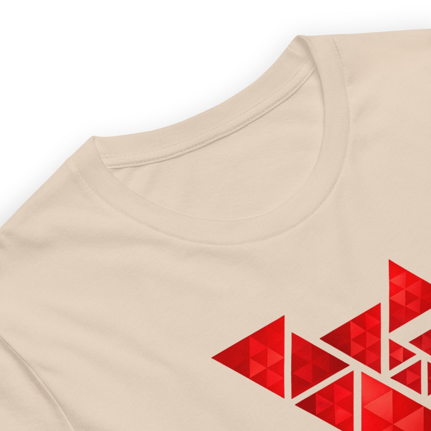 Geometric Red Triangles Graphic Tee - Abstract Mosaic Art T-Shirt