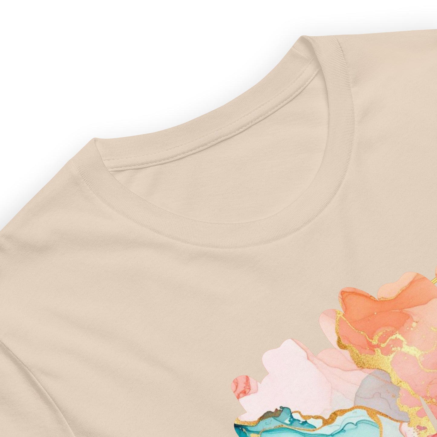 Luxe Abstract Marble Print Tee with Inspirational Quote | Elegant Boho-Chic Top