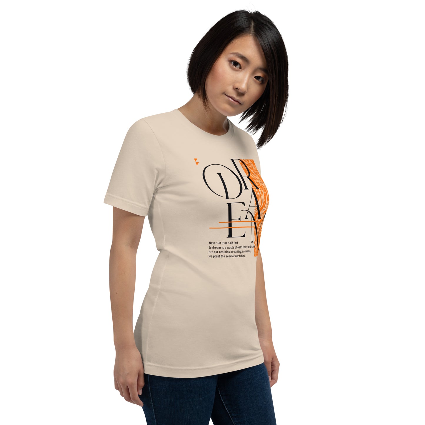 Dream Avant-Garde Typographic Tee - Abstract Minimalist Women's Streetwear T-Shirt