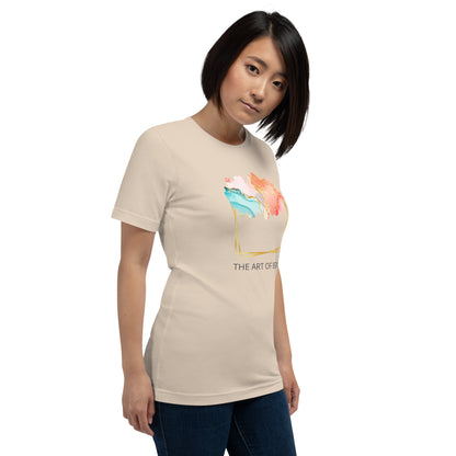 Luxe Abstract Marble Print Tee with Inspirational Quote | Elegant Boho-Chic Top