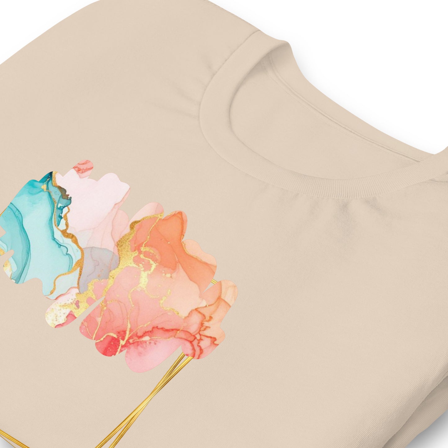 Luxe Abstract Marble Print Tee with Inspirational Quote | Elegant Boho-Chic Top