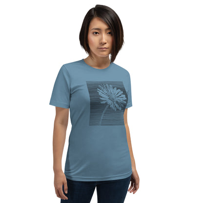 Elyx Minimalist Daisy Line Art Woman Graphic Tee