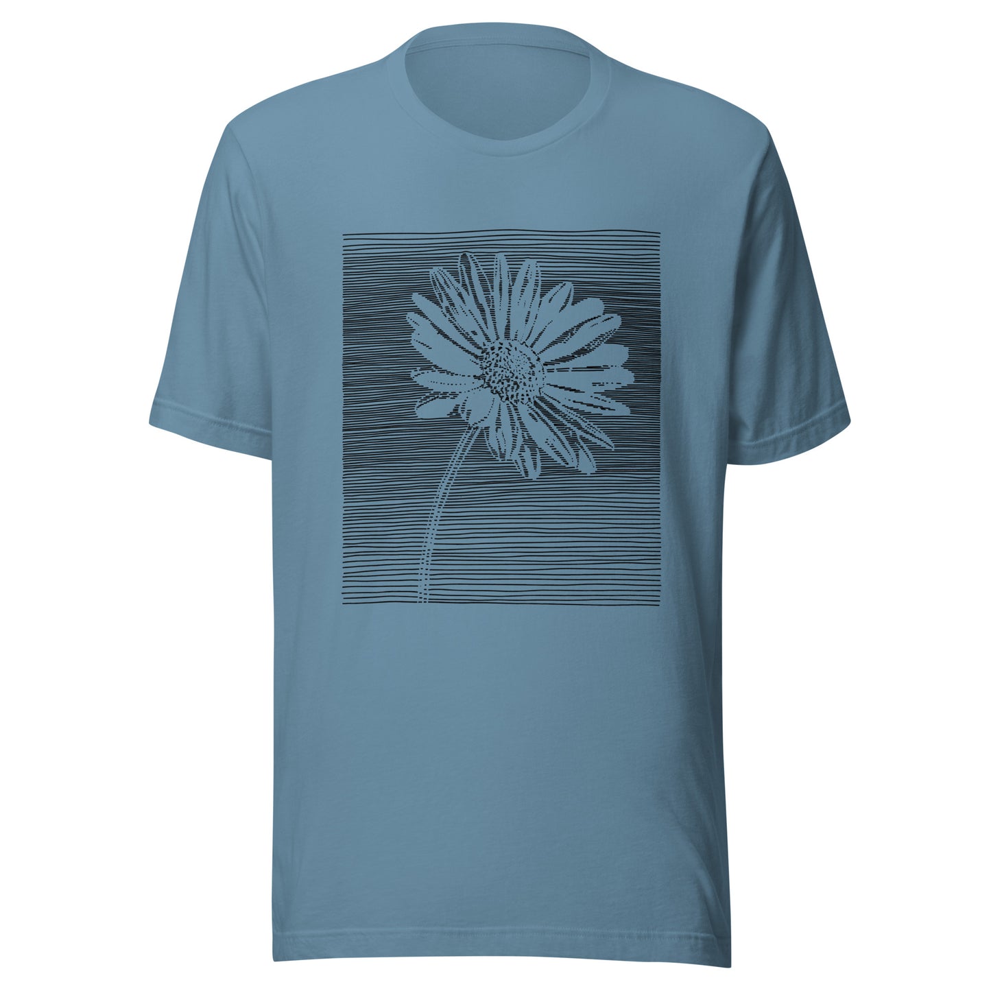 Elyx Minimalist Daisy Line Art Woman Graphic Tee