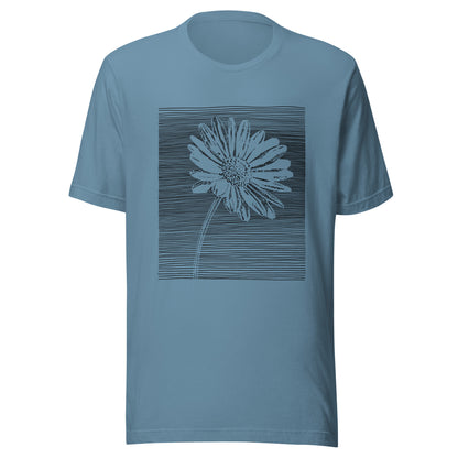 Elyx Minimalist Daisy Line Art Woman Graphic Tee