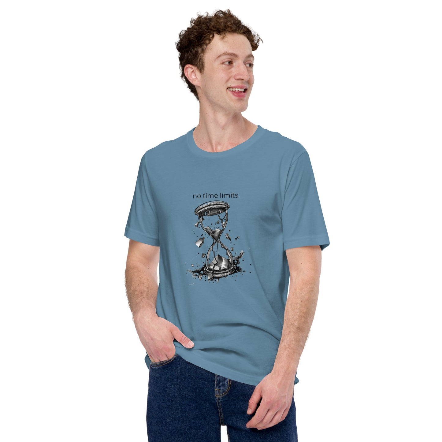 No Time Limits Hourglass Graphic Tee - Surrealist Minimalist Art T-Shirt
