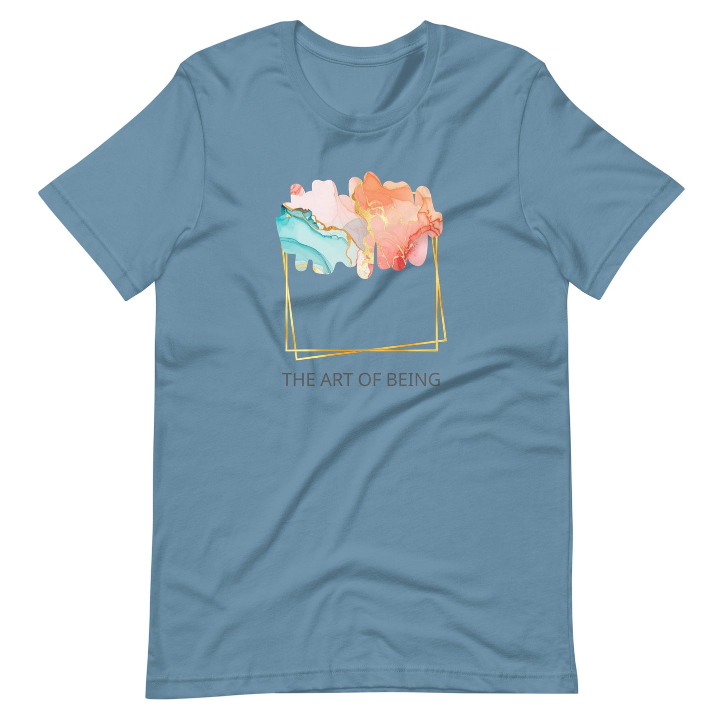 Luxe Abstract Marble Print Tee with Inspirational Quote | Elegant Boho-Chic Top